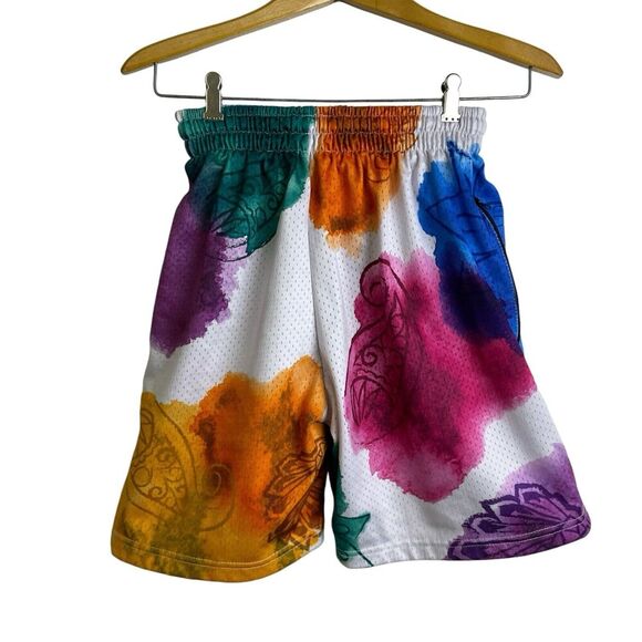 Savage Tacticians Shorts Womens Small Floral Multicolor Embroidered Gym Workout - Picture 2 of 9